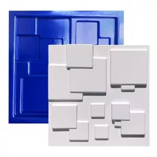 Forma 3d De Gesso Abs Azul Mosaico Liso 30x30 Cm Lindissímo