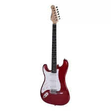 Guitarra Electrica Parquer Strato Zurdo Roja Funda Cuota Color Rojo