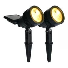 Kit 02 Espeto Solar Super Led Luminária 20lm Direcionável 