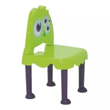 Cadeira Plastica Infantil Montavel Monster Verde E Lilas