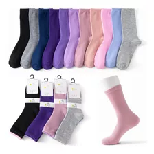 Pack 12 Pares Calcetines Largas Mujer Liso Suaves Bambú 100%