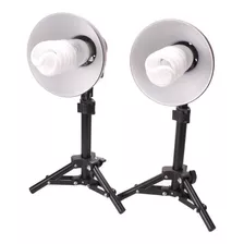 Kit Iluminação Difusor Circular, Tripés 50cm Lâmpadas 45w