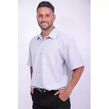 Camisa Social Masculina Manga Curta Em Microfibra Uniforme