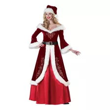 Traje Navideño Para Mujer, Disfraz De Señora Santa Claus, Ve