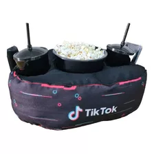 Almofada Com Bolso Porta Pipoca Balde + Copos Tiktok 1