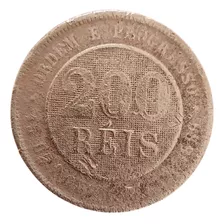 Moeda Brasil 200 Réis 1889 (bc) Republica Antiga Rara 2-234