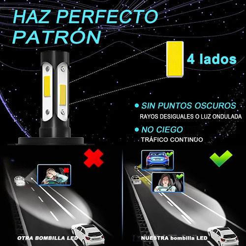 H4 9003 H11 Kit De Focos Led Para Fiat 500 2012-2014 2015 Foto 3