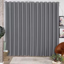 Cortina Blackout Tecido Sala Quarto 3,00x2,80 Imediato Cor Cortina Cinza