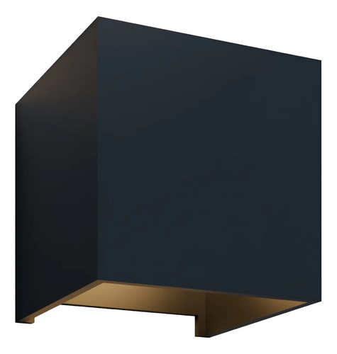 Lámpara Arbotante Box 3d Negro, 6w, Luz Cálida, Exterior