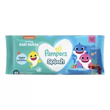 Lenços Umedecidos Pampers Splashers Baby Shark - 48 Unidades