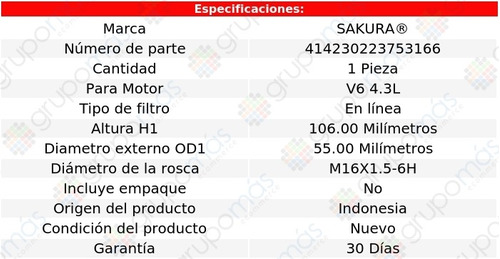 Filtro Combustible Silverado 1500 Classic V6 4.3l 08 Foto 2