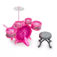 Bateria Infantil Rock Party Com Banquinho Banqueta