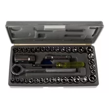 Caja De Herramientas Juego Llave Tubo Kit 40 Piezas Estuche