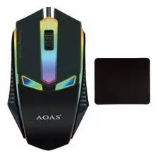 Mouse Gamer Com Led Rgb Óptico E Mouse Pad Grátis Kit Gamer