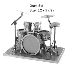 Miniatura 3d Diy Montar Guitarra Baixo Bateria Bass Drums