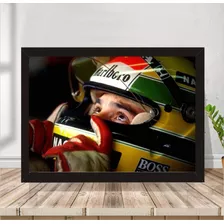 Quadro Decorativo Ayrton Senna Poster Moldura 