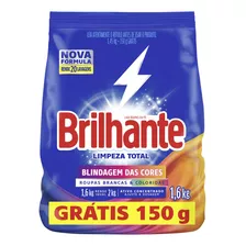 Sabão Em Pó Brilhante Limpeza Total Roupas Brancas E Coloridas Limpeza Total Blindagem Das Cores Floral Antibacterial Pacote 1.6 Kg