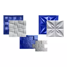 Conjunto 3 Formas 3d Cimento E Gesso Abs Azul 1mm Lindíssimo