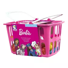 Cesta De Mercado Barbie Chef Cestinha Infantil Cotiplás 2492