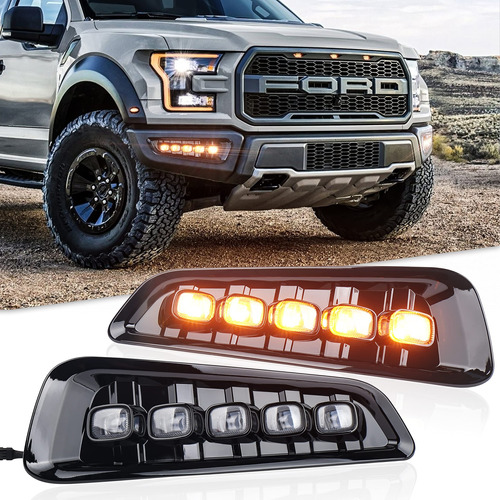 Faros Niebla Luces Ford Lobo Raptor F150 Drl Led 2017-2020 Foto 3