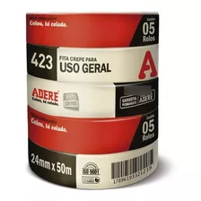 Fita Crepe Com 5 Rolos Para Uso Geral 24mm X 50 Adere