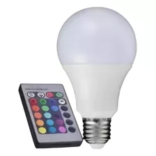 Lâmpada Led Rgb Bulbo E27 Colorida 3 Bivolt Controle Remoto