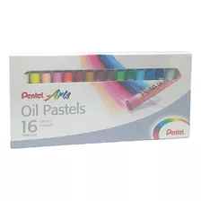 Giz Pastel Oleoso Pintura Artística Pentel C/16 Cores Phn16