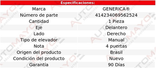 1-elevador Cristal Man Del Der Generica Volkswagen Gol 08-18 Foto 2