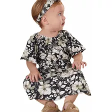 Vestido Em Tecido Floral Bebê Menina Up Baby