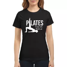 Camiseta Feminina Frase Pilates Corpo São Mente Sã Baby Look