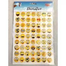  10 Cartelas Adesivo Decorativo Emoji 