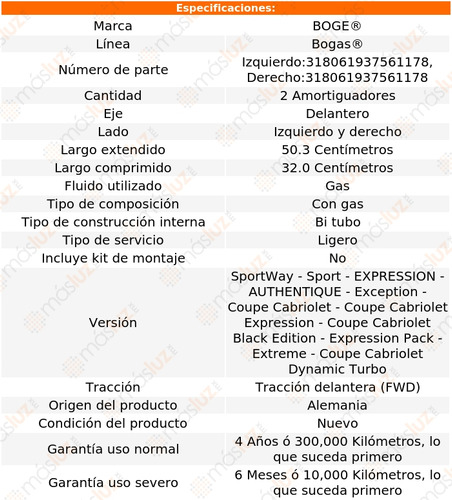 Kit 2 Amortiguadores Gas Del Megane L4 2.0l 05/10 Boge Bogas Foto 2