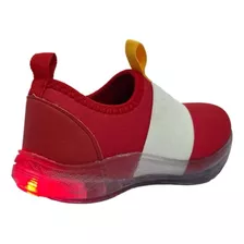 Tênis Jogging Infantil De Led Menino Calce Fácil Masculino