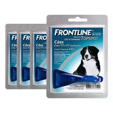 Combo 4 Frontline Topspot Antipulgas E Carrapatos 40 A 60 Kg