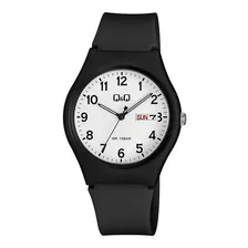 Reloj Q&q By Citizen A212j003y Para Hombre Fechador 100mts Color De La Malla Negro Color Del Bisel Plateado Color Del Fondo Blanco