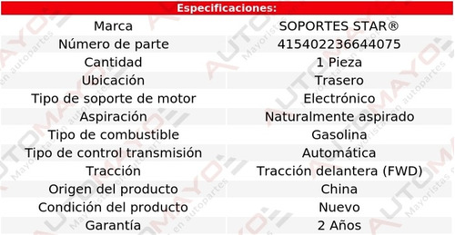 Soporte Tacn De Motor Tras Infiniti I35 6 Cil 3.5l 02-04 Foto 2