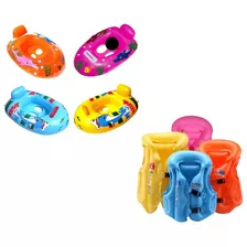 Kit 2 Boia Infantil Colete + Bote Para Piscina Praia Criança