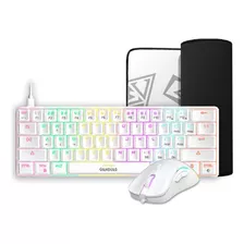 Kit Teclado Mouse Mousepad Gamdias Hermes E4 Branco Switazul