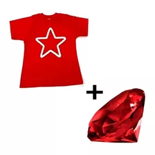 Camiseta Gi Vermelha Estrela +pedra Do Poder Luccas Neto