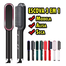 Escova Alisadora De Cabelo, 3 Em 1, Pente Elétrico Cerâmico 110v/220v