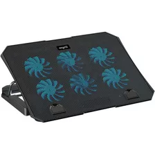 Base Notebook Nisuta Ns-cn86 Hub Usb 6 Fan Reclinable Color Negro Color Del Led Azul
