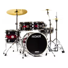 Bateria Noah Dc5 Series 22/16/12/10/14 Scarlet Fade C/ Prato Cor Vermelho