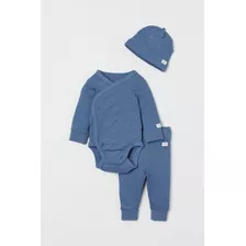 H&m | Bebé | Conjunto De Talla Ajustable 2-4m | Azul