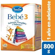 Leche Sancor Bebe 3 (+2 Años) Polvo 800 Grs X 9 Cajas