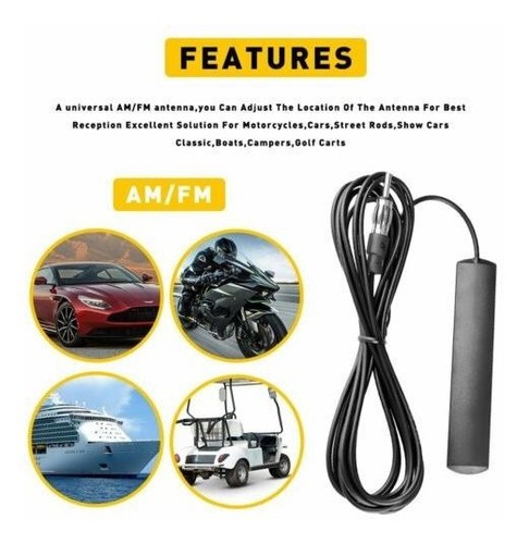 Black Waterproof Car Auto Radio Antenna Am/fm  Hidden Ste Mb Foto 5