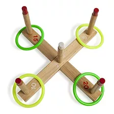 Champion Sports Qs1 Wooden Ring Toss Set,classic