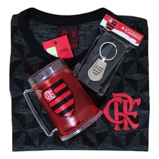 Kit Presente Flamengo Oficial - Camisa / Caneca / Chaveiro