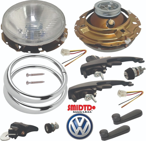 Kit Chapas Manijas Faros S/foco Biceles Vw Sedan 1. 93-04 Foto 7