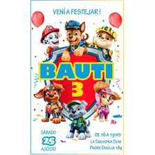 Invitación Digital Tarjeta Paw Patrol Para Whatsapp