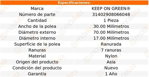 Polea Ranurada Nylon 70.00 Mm Infiniti Qx56 8 Cil 5.6l 04/12 Foto 4